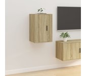 Mueble para tv de pared | mueble de salón | mesa de tv roble sonoma 40x34,5x60 cm cfw82525
