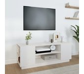 Mueble de tv | mueble de salón | mesa de tv madera maciza de pino blanco 110x35x40,5 cm cfw33659