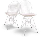 Copenhague - juego de 2 sillas de metal con diseño industrial. juego de 2 sillas de comedor, oficina, estudio. color negro o blanco