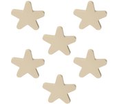 6 un. tirador pomo mueble bebé estrella madera lacada beige claro arena 67x65mm
