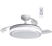 Ventilador techo led con aspas plegables silencioso con motor dc oroel blanco cct regulable ø106cm