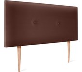 Dhome cabecero de polipiel liso con botones 95x105cm con patas camas 90 - chocolate
