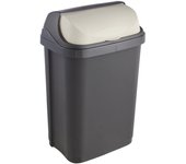 Cubo de basura con tapa deslizante, 10 l, rasmus, gris grafito