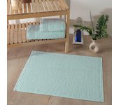 Juego de 2 toallas felpa 50x90 cm/ 70x140 cm y tapete de baño