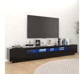 Mueble para tv | mueble de salón | mesa de tv con luces led negro 260x35x40 cm cfw45008