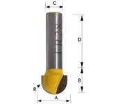 Kivec fr26-6 - fresa convexa 6.3x4.8 mm de metal duro para madera mango de 6x39.2 mm radio 3.2 mm