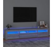 Mueble de tv | mueble de salón | mesa de tv con luces led gris sonoma 210x35x40 cm cfw73712