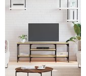 Mueble tv | mueble de salón | mesa de tv madera de ingeniería y hierro sonoma 121x35x45 cm cfw93043