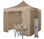 Carpa plegable 3x3 crudo con laterales . aluminio 45 mm. tejido recubierto de pvc impermeable, repelente al agua de 350gm