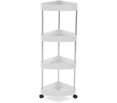 Tienda eurasia - carrito con ruedas, acero y plástico, rinconera 4alturas, 25x32x89.5cm