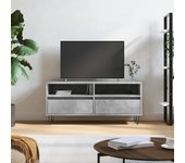 Mueble de tv | mueble de salón | mesa de tv madera contrachapada gris hormigón 100x34,5x44,5cm cfw70381