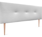 Dhome cabecero de polipiel con botones 150x105cm con patas camas 150 - blanco
