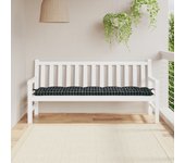 Cojín para banco de jardín azulejos negros 180x50x7cm tela oxford
