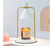Lámpara calentador de velas con 2 bombillas, calentador de velas eléctrico con temporizador, lámpara de vela regulable para varias velas, candelabros