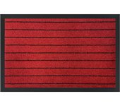 Acomoda textil – felpudo líneas para entrada, alfombra rectangular de goma antideslizante y resistente. (rojo, 60x90 cm)