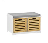 Banco de almacenamiento con cojines y 2 cubos de entrada del gabinete dresser zapato cómodo banco fsr23-k-wn sobuy es