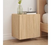 2 piezas muebles de tv de pared | mueble de salón | mesa de tv madera roble sonoma 40,5x30x40 cm cfw36501