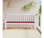 Cojín para banco de jardín rojo burdeos 200x50x3 cm
