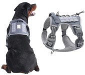 Arnés para perros, arnés ajustable, arnés para perros, arnés para perros sin tirones, (s-gris)