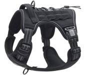 Arnés para perros sin tirones, arnés táctico para perros, arnés para perros, ajustable, transpirable, (s-negro)
