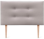 Dhome cabecero de polipiel con 2 hileras de botones 110x105cm con patas camas 105 - gris claro