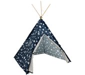 Tienda tipi interior acampada fantasía estrellas azul en casa campaña para niños