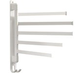 Toallero giratorio multifuncional, estante de almacenamiento de acero inoxidable para cocina (5 varillas blancas)