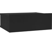 Mesita de noche flotante aglomerado negro 40x30x15 cm