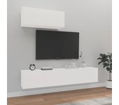 Set de 3 piezas muebles de tv | mueble de salón | mesa de tv madera contrachapada blanco cfw38080