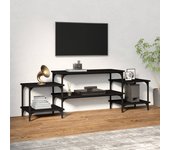 Mueble para tv | mueble de salón | mesa de tv madera contrachapada negro 157x35x52 cm cfw33215