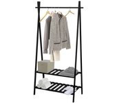 Tienda eurasia® perchero de pie madera - estructura de bambu resistente y baldas de madera - estilo nordico