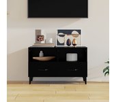 Mueble para tv | mueble de salón | mesa de tv madera contrachapada negro 80x36x50 cm cfw32765