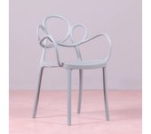 Silla de diseño con brazos apta para exterior - dream - nest dream - gris