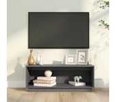 Mueble de tv | mueble de salón | mesa de tv de madera maciza de pino gris 90x35x35 cm cfw54800