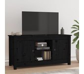 Mueble de tv | mueble de salón | mesa de tv de madera maciza de pino negro 103x36,5x52 cm cfw19635
