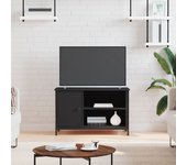 Mueble para tv | mueble de salón | mesa de tv madera contrachapada negro 80x40x50 cm cfw47322