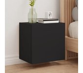 2 piezas muebles tv de pared | mueble de salón | mesa de tv madera ingeniería negro 40,5x30x40 cm cfw68855