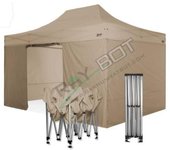 Carpa plegable 3x4,5 crudo con laterales . aluminio 45 mm. tejido recubierto de pvc impermeable, repelente al agua de 350gm