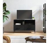 Mueble para tv | mueble de salón | mesa de tv madera contrachapada negro 80x36x50 cm cfw31590