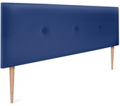 Dhome cabecero de polipiel liso con botones 150x105cm con patas camas 150 - azul