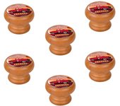 6 un. pomo tirador mueble vintage retro madera tinte miel garage pickup - diámetro 40mm