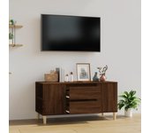 Mueble para tv | mueble de salón | mesa de tv madera contrachapada marrón roble 102x44,5x50 cm cfw81087