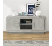 Mueble de tv | mueble de salón | mesa de tv madera contrachapada gris hormigón 102x35x45 cm cfw98281