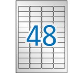 Etiquetas metalizadas plata 45.7 x 21.2mm 20 hojas apli