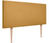 Dhome cabecero de tela aqualine liso 105x105cm con patas camas 105 - mostaza