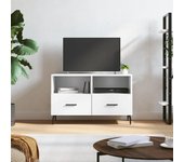 Mueble para tv | mueble de salón | mesa de tv madera contrachapada blanco 80x36x50 cm cfw15216