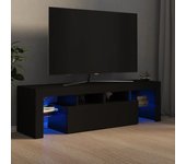 Mueble de tv | mueble de salón | mesa de tv con luces led negro 140x36,5x40 cm cfw10828