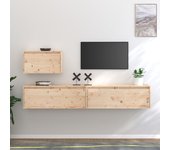 3 piezas muebles para tv | mueble de salón | mesa de tv madera maciza de pino cfw28106