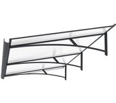 Arctom marquesina para puerta de aluminio antracita kamel xl 197x84, policarbonato celular