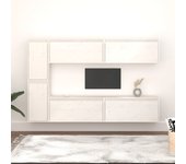 6 piezas muebles para tv | mueble de salón | mesa de tv madera maciza de pino blanco cfw12377